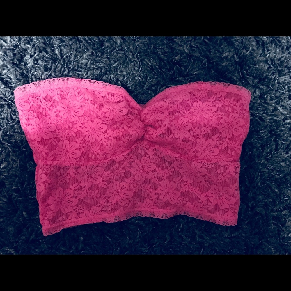Laced pink bando